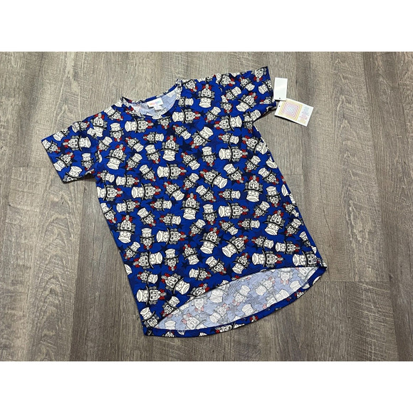 Lularoe Gracie Shirt Uncle Sam July 4th Patriotic High/Low Size 10 NWT - Picture 4 of 6